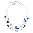 Aris By Treska Blue And White Silver-tone Necklace