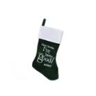 18 Green And White Velvet Dear Santa Halo Embroidered Christmas Stocking