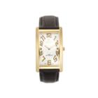 Croton Mens Brown And White Rectangular Strap Watches