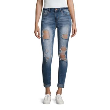 Indigo Rein Destructed Skinny Fit Jeans-juniors