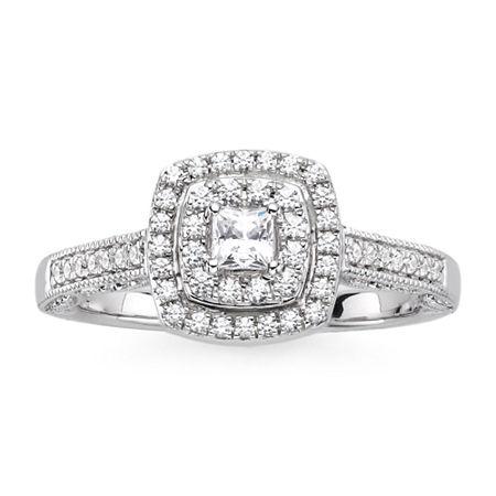 I Said Yes 3/8 Ct. T.w. Diamond & Lab-created Blue Sapphire Vintage-style Ring