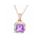 Womens Purple Amethyst Gold Over Silver Pendant Necklace