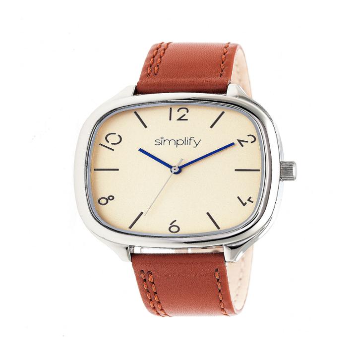 Simplify Unisex Brown Strap Watch-sim3505