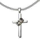 Inox Jewelry Mens Stainless Steel Cross Pendant Necklace