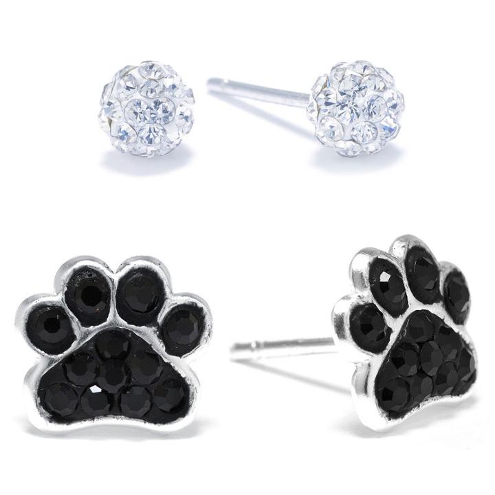 Silver Treasures 2-pc. Multi Color Earring Sets