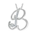 Love In Motion&trade; 1/10 Ct. T.w. Sterling Silver B Pendant Necklace