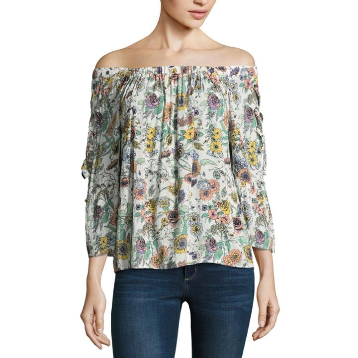 Lone+lux Floral Off The Shoulder Top