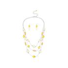 Mixit&trade; Yellow Bead Earring And Illusion Necklace Set