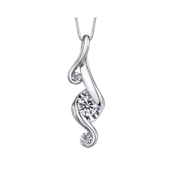 Juno Lucina 1/3 Ct. T.w. Diamond 14k White Gold Pendant Necklace