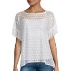 I Jeans By Buffalo Short-sleeve Crochet Fringe Top