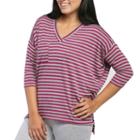 24/7 Comfort Apparel Striped Dolman T-shirt-womens
