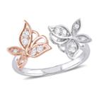 Laura Ashley Womens 1/4 Ct. T.w. White Diamond Cocktail Ring