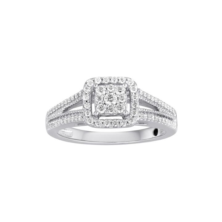 I Said Yes 3/8 Ct. T.w. Diamond Framed Platinaire Engagement Ring