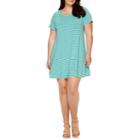 Decree Short-sleeve Swing Tunic Dress - Plus