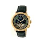 Heritor Automatic Aura Mens Vitreous Enamel Dial Leather-gold Tone Watch