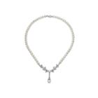Cultured Freshwater Pearl And Cubic Zirconia Necklace