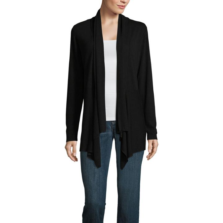 St. John's Bay Long Sleeve Open Front Cardigan