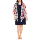 Tiana B 3/4 Sleeve Jacket Dress With Necklace-plus