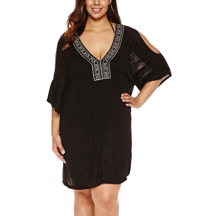 A.n.a Solid Rayon Dress Plus