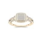 1/3 Ct. T.w. Diamond Cluster 10k Yellow Gold Engagement Ring