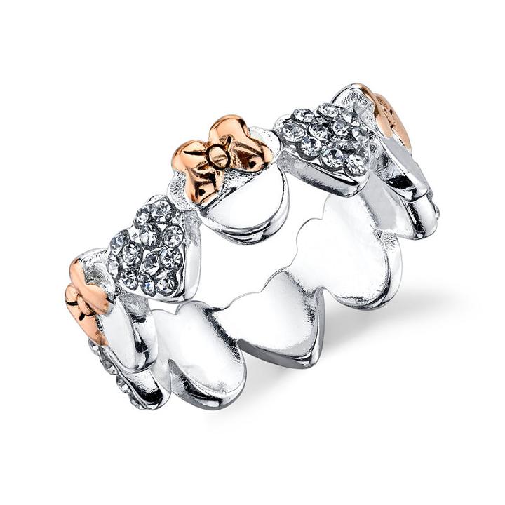 Disney Womens Clear Silver Over Brass