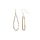 Sparkle Allure Clear Crystal Gold Over Brass Open Teardrop Drop Earrings