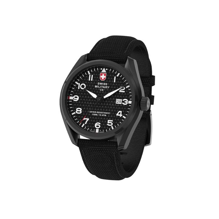 Swiss Military By Charmex Pilot Mens Black Strap Watch-78333 11 B