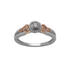Hallmark Diamonds 1/10 Ct. T.w. Diamond Sterling Silver With 14k Rose Gold Over Silver Ring