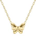 Teeny Tiny 14k Yellow Gold Petite Butterfly Pendant Necklace