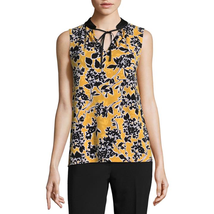 Worthington Sleeveless Tie Front Blouse