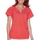 Sag Harbor Bahama Mama Short-sleeve Embroidered Top