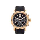 Tw Steel Mens Chronograph Black And Rose Gold Tone Grandeur Tech Strap Watch