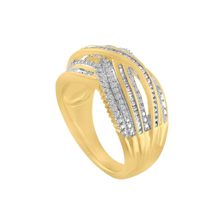 Womens 1/2 Ct. T.w. White Diamond Gold Over Silver Cocktail Ring