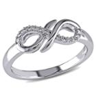 Womens Diamond Accent Genuine Diamond White Sterling Silver Cocktail Ring