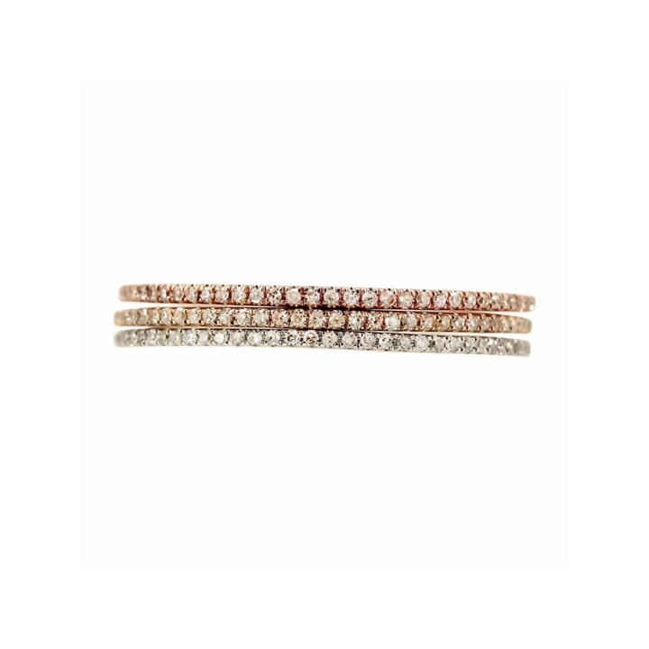 Limited Quantities 1/4 Ct. T.w. Diamond 14k Tri-tone Gold Set Of 3 Rings