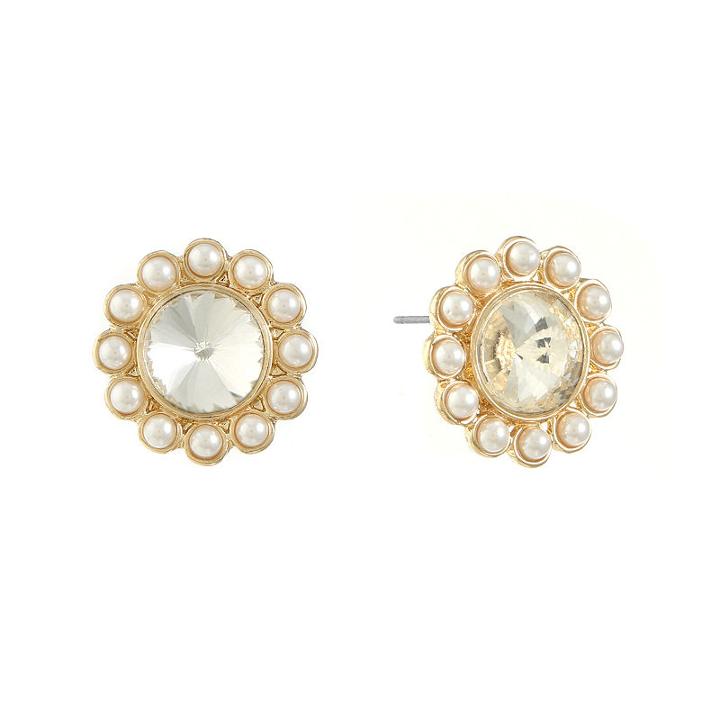 Monet Jewelry White 12mm Stud Earrings