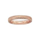 Personally Stackable 14k Rose Gold Over Sterling Silver 3.25mm Braid Ring
