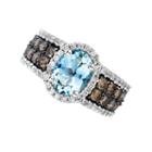 Grand Sample Sale By Le Vian Sea Blue Aquamarine And 1 1/5 Ct. T.w. Chocolate Diamonds & Vanilla Diamonds 14k Vanilla Gold Ring