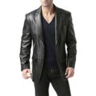 Bgsd Men's Richard Classic Two-button New Zealand Lambskin Leather Blazer - Short