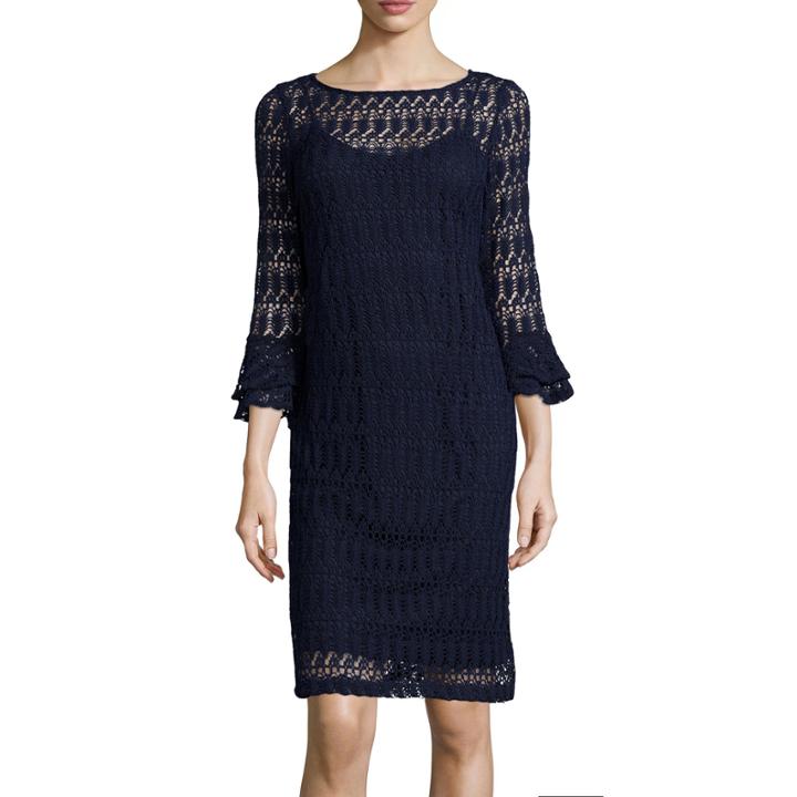 Studio 1 3/4-sleeve Lace Sheath Dress
