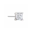 10k White Gold 1/10 C.t.t.w. Princess Cut Single Diamond Stud Earring