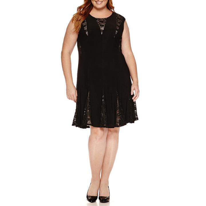 R & M Richards Lace Fit & Flare Dress - Plus