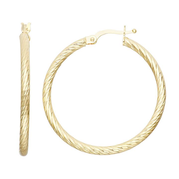 14k Gold 34.5mm Hoop Earrings