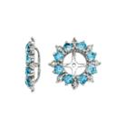 Genuine Swiss Blue Topaz And Diamond Accent Earring Jackets