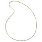 Made In Italy 14k Tri-color Gold Diamond-cut Oval 3.9mm Link Chain Necklace