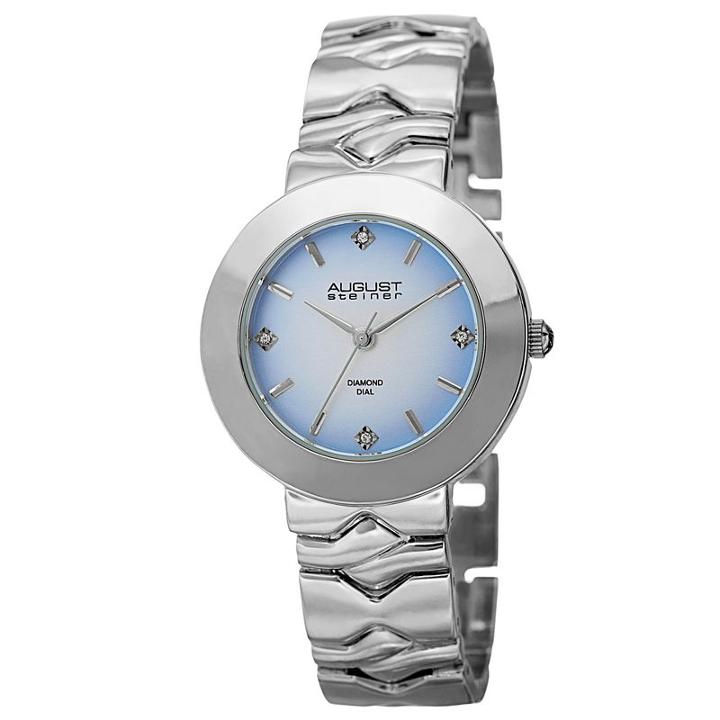 August Steiner Womens Silver Tone Strap Watch-as-8157ssbu