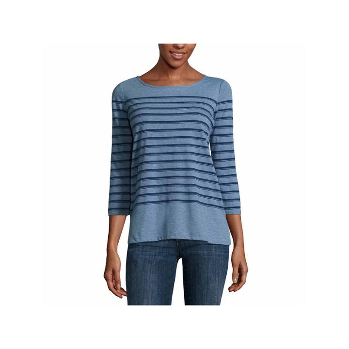 Liz Claiborne Long Sleeve Crew Neck Button Back Top-talls