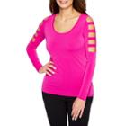 Bold Elements Long Sleeve Crew Neck Knit Blouse