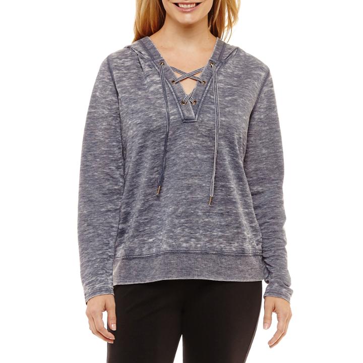 St. John's Bay Active Long Sleeve French Terry Hoodie Petites
