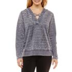 St. John's Bay Active Long Sleeve French Terry Hoodie Petites